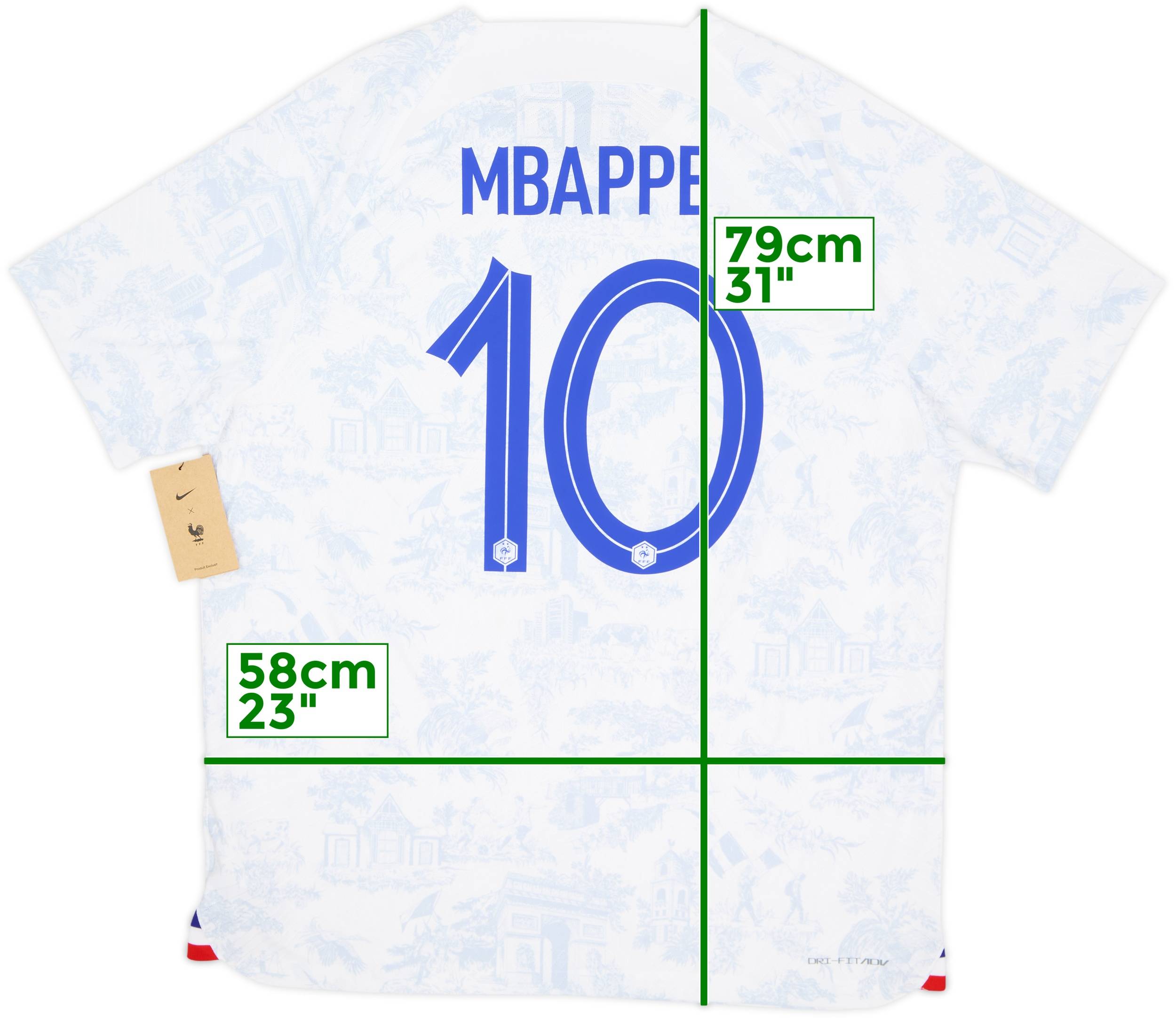 2022-23 France Authentic Away Shirt Mbappe #10 (XL)