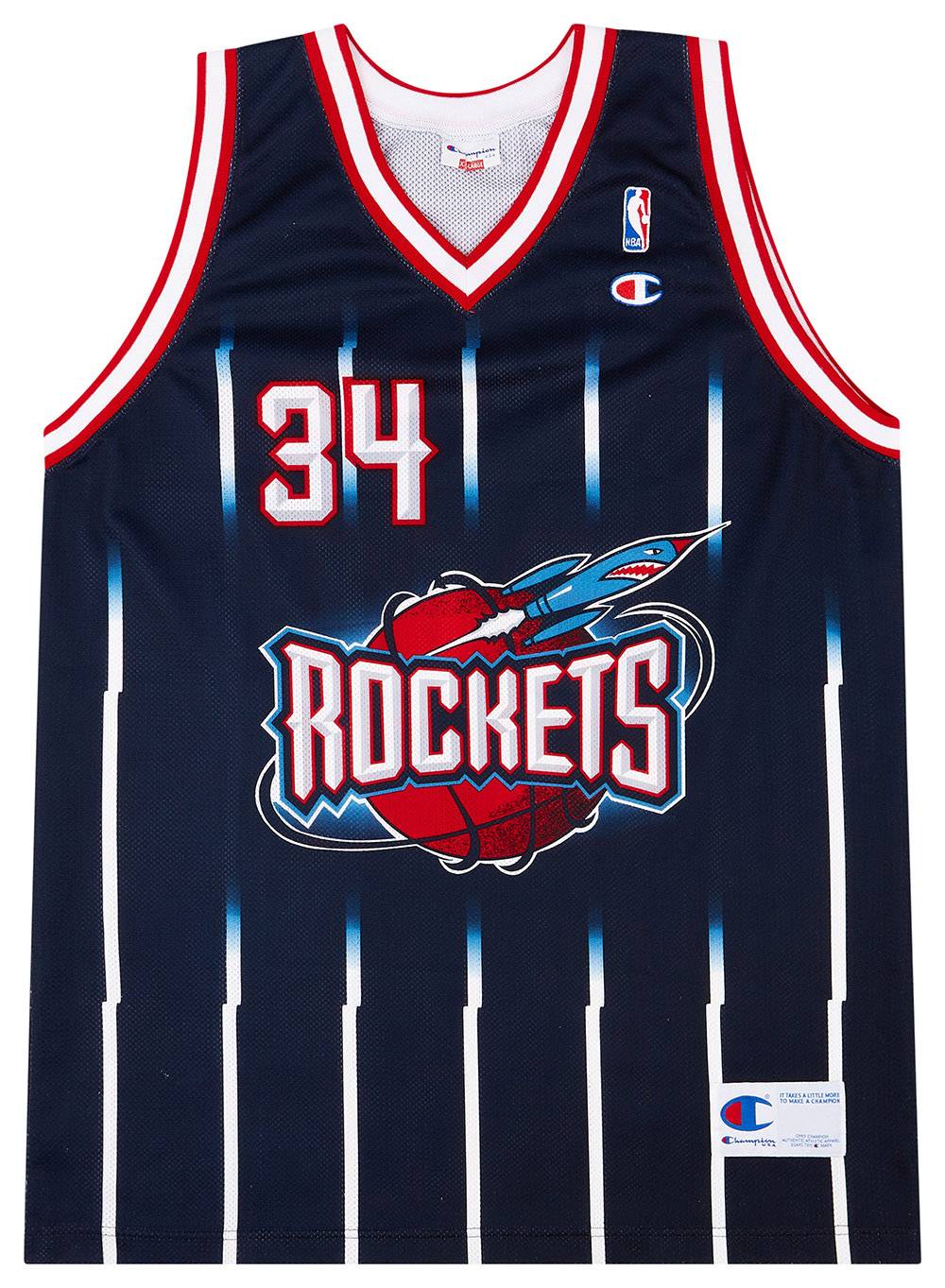 1995-01 Houston Rockets Olajuwon #34 Champion Away Jersey