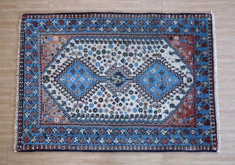 オールドペルシャ絨毯 ヤラメ・ルリ族 玄関マット ウール｜手織ラグの