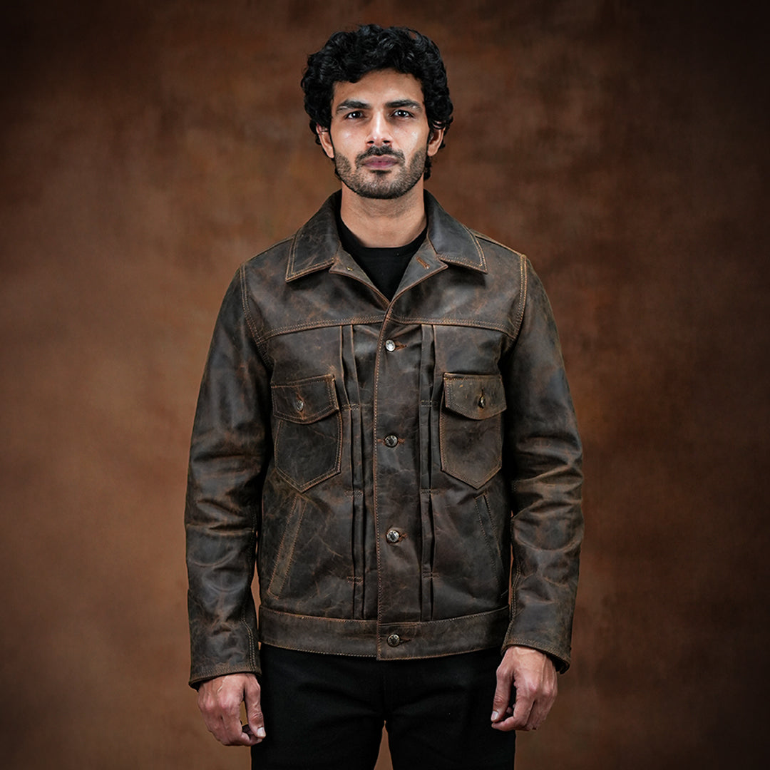 Trucker Type 2 Leather Jacket (Vintage Brown) – Craft & Glory