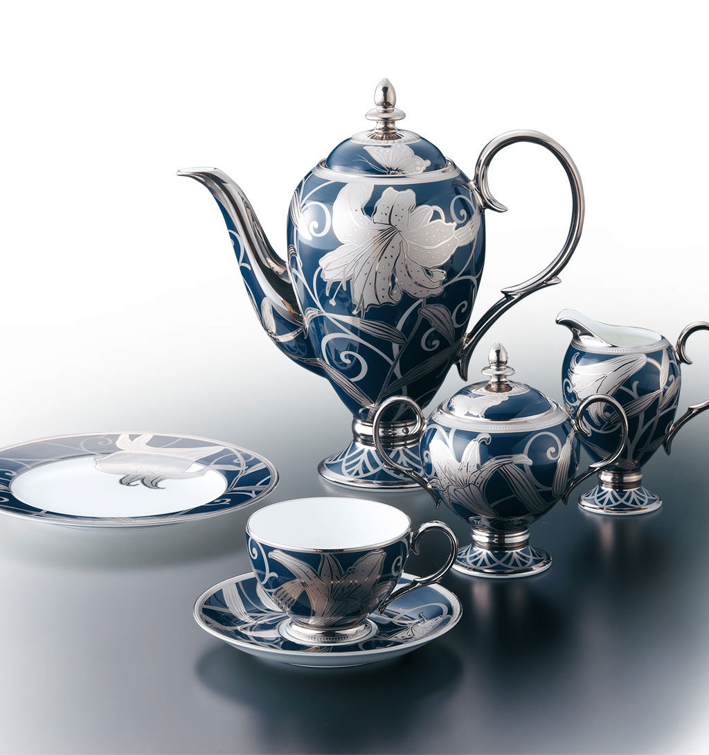 ノリタケ 花銀彩 百合 23pcティーセット - CRAFTS DESIGN