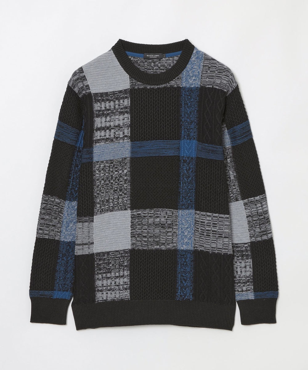 テクスチャーミックスクレストブリッジチェックニット（ニットウェア