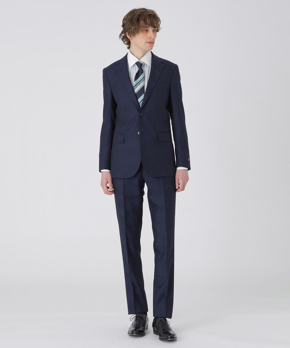 MIYUKI モヘヤブルーシャドークレストブリッジチェックスーツ（スーツ