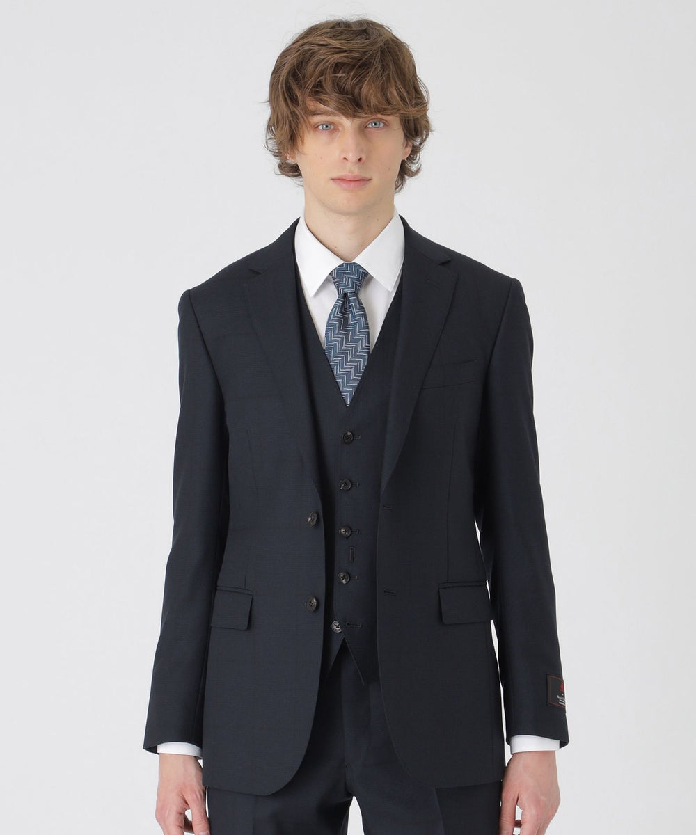 MIYUKI TOPネイビーシャドーグレンチェックスリーピーススーツ（スーツ