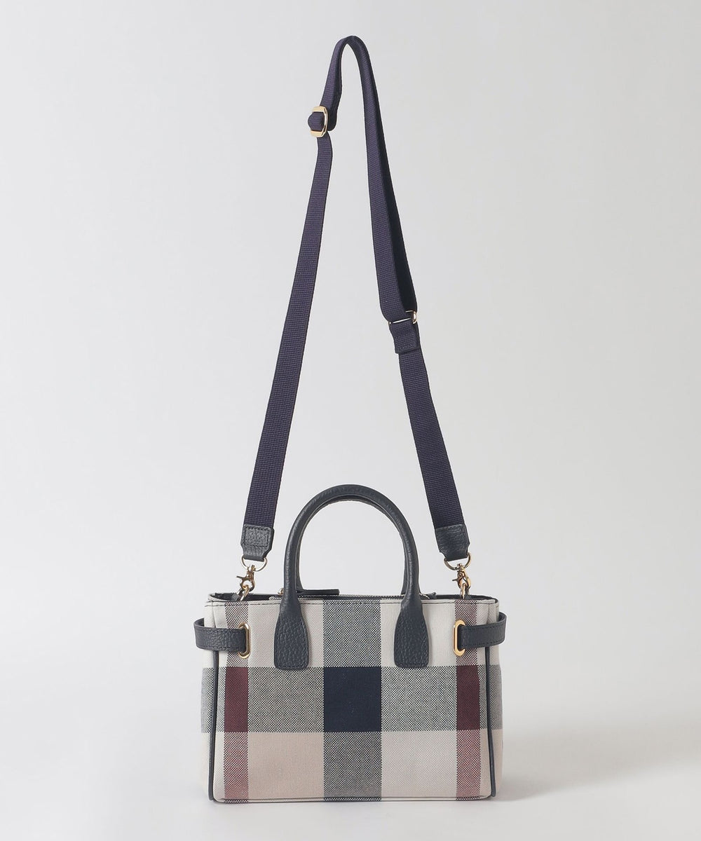 クレストブリッジチェックキャンバスハトメミドルトート（バッグ