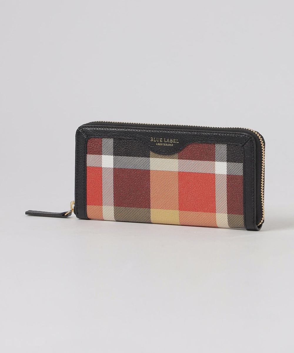 クレストブリッジチェックレザー長財布（ウォレット/ポーチ）｜BLUE