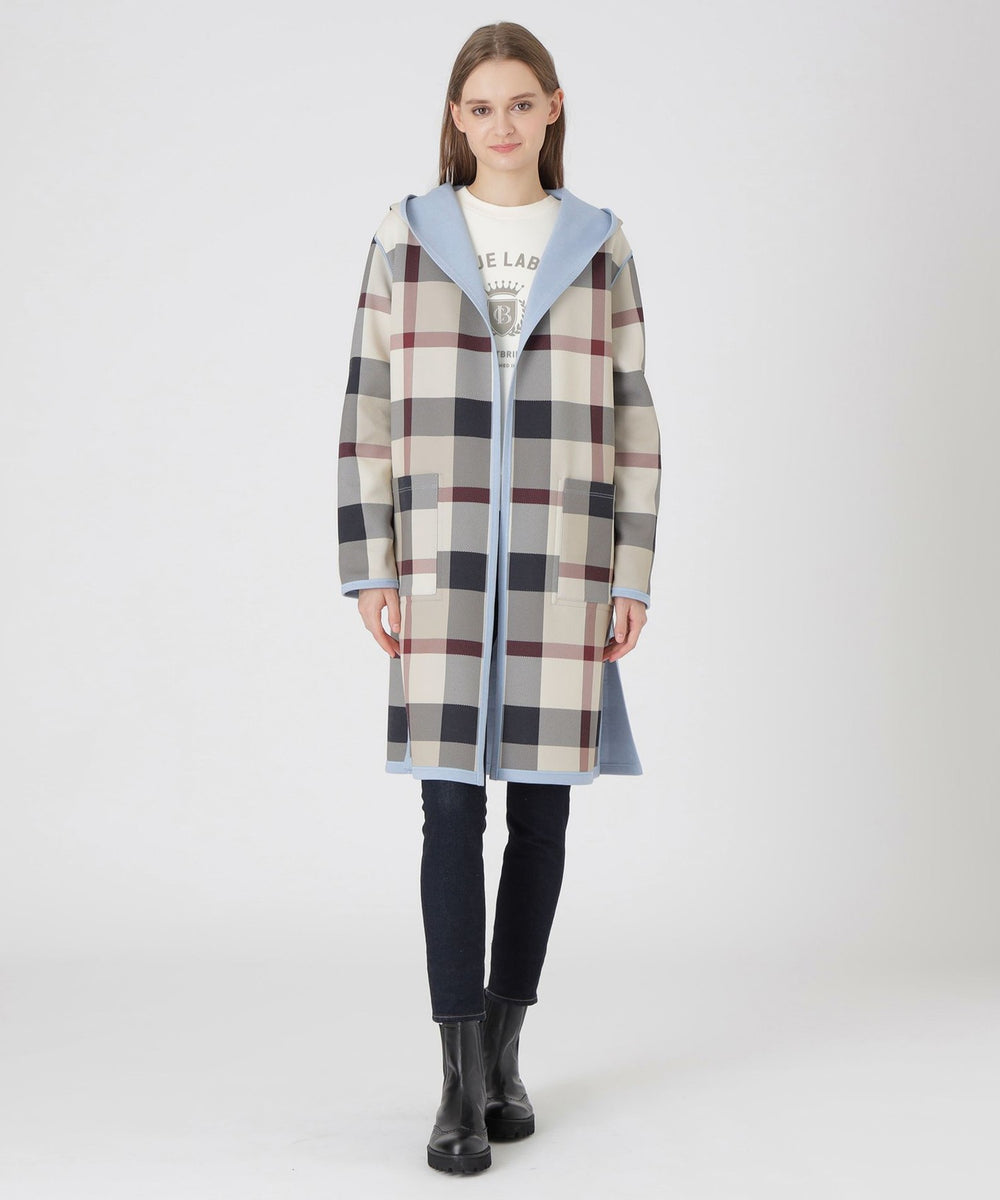 クレストブリッジチェックリバーシブルダンボールコーディガン