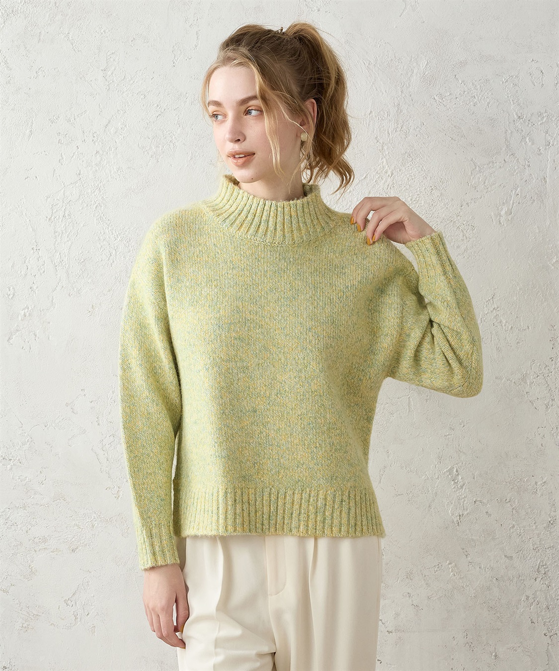 ミックスヤーン ハイネックニットプルオーバー LE SOUK HOLIDAY