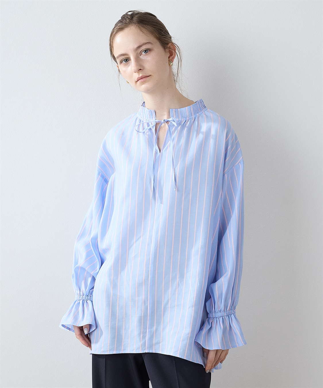 フリルカラー ブラウス LE SOUK HOLIDAY｜クロスプラス公式通販サイト