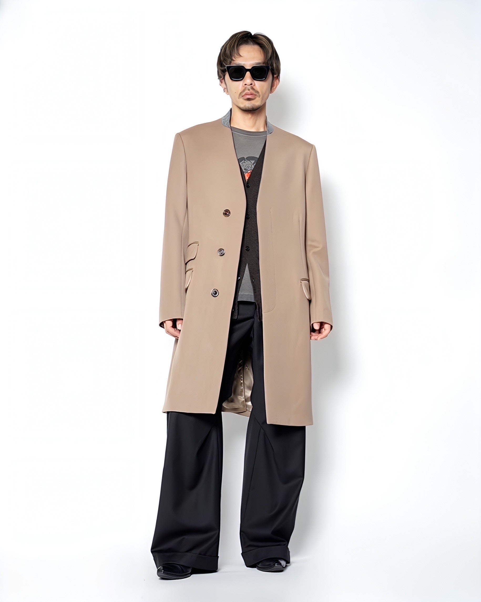 Maison Margiela 4,14(メゾンマルジェラ)-ノーカラーコート-Amanojak.