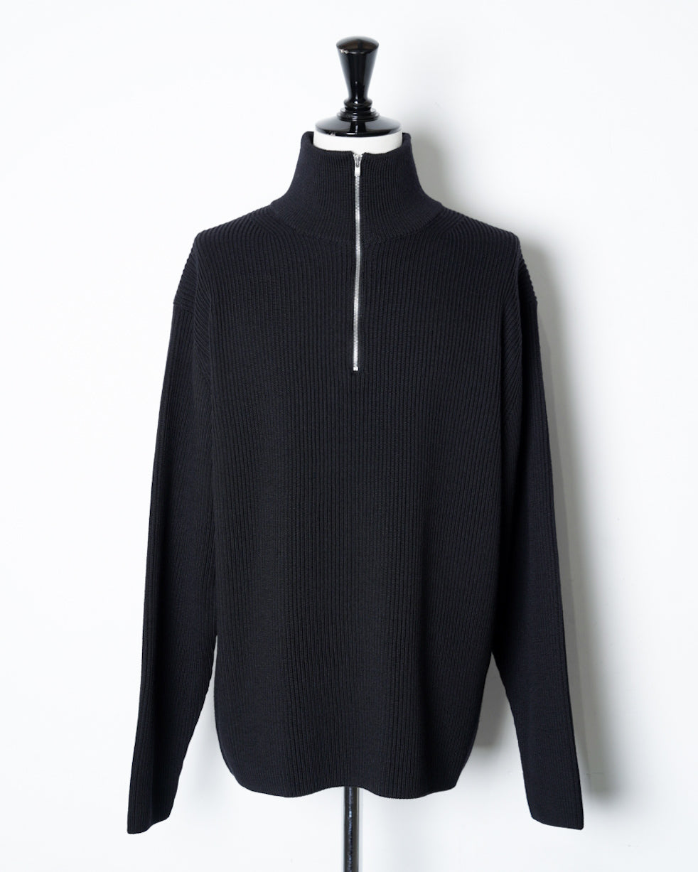BATONER】SOLID WOOL RIB HALF ZIP-AMANOJAK. – Amanojak.