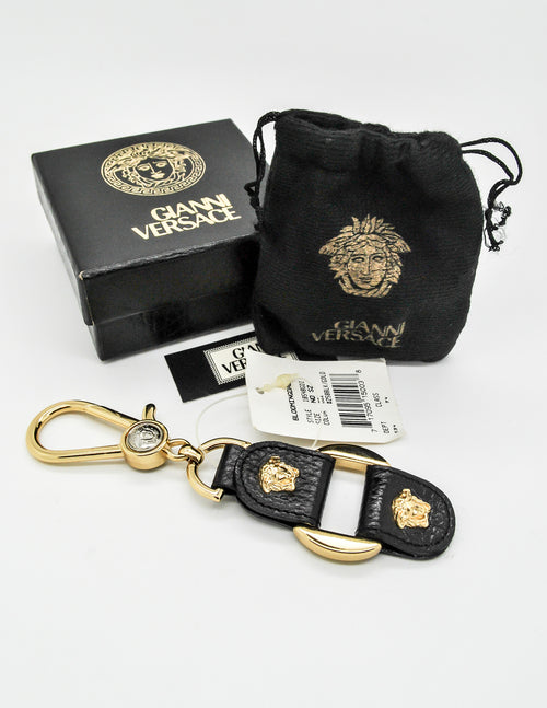 Versace Vintage Black and Gold Medusa Keyring – Amarcord Vintage