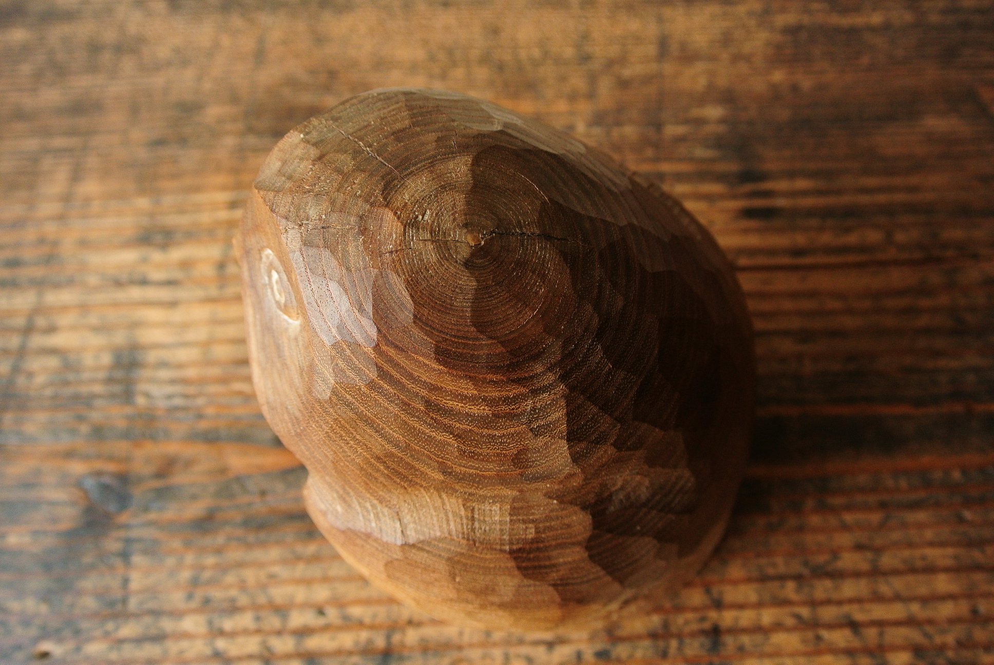 三好純男 作「えぞふくろう」木彫 - アンティーク雑貨・古道具の札幌