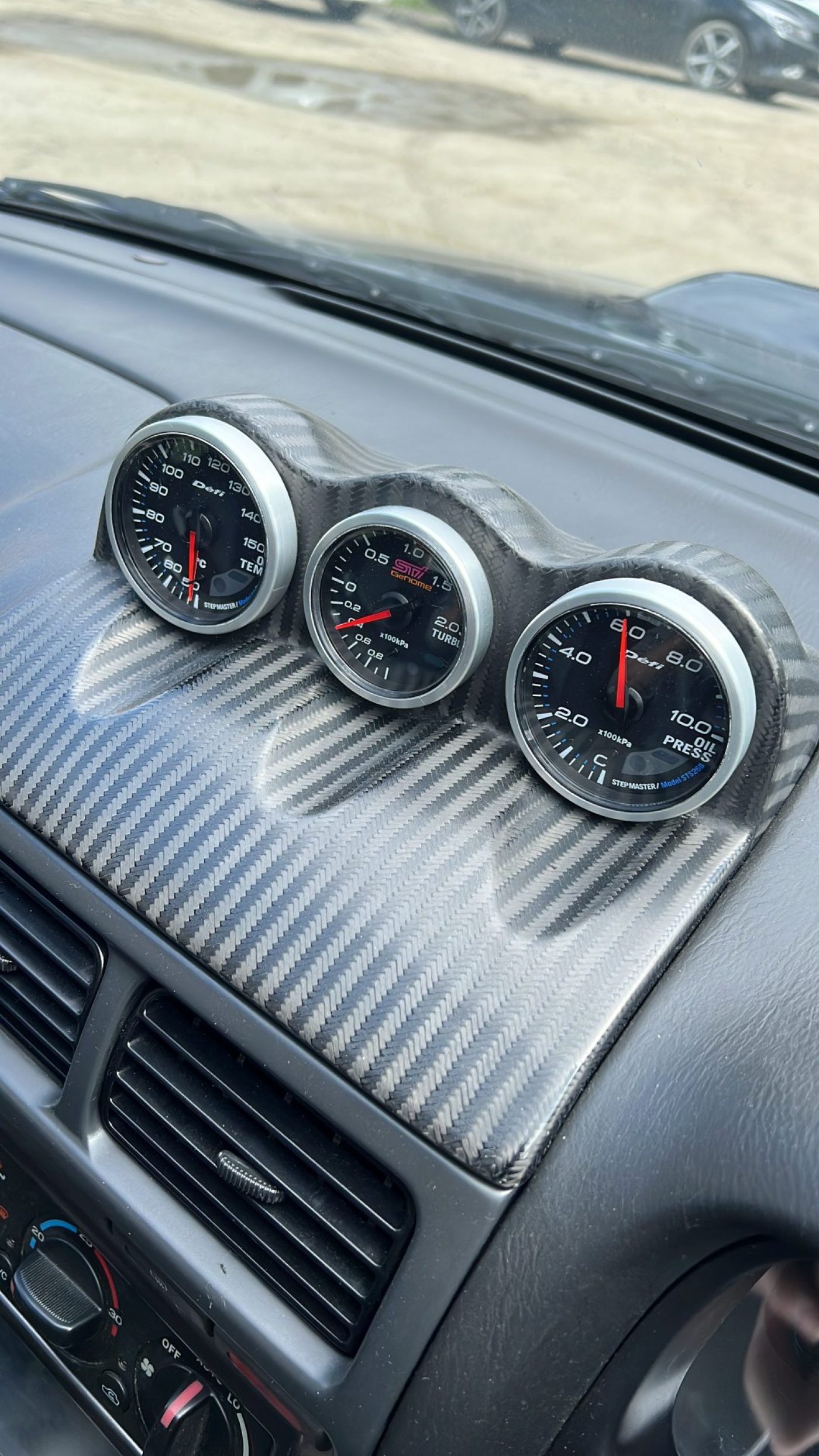 CARBON TRIPLE METER FOR SUBARU IMPREZA GC8 / FORESTER SF5