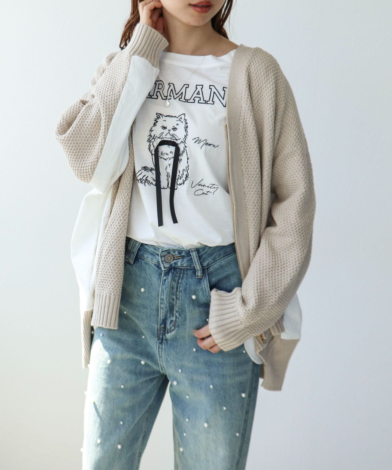 デニムコンビZIPブルゾン | AND ON JIONE STORE（アンドオン）ジオン