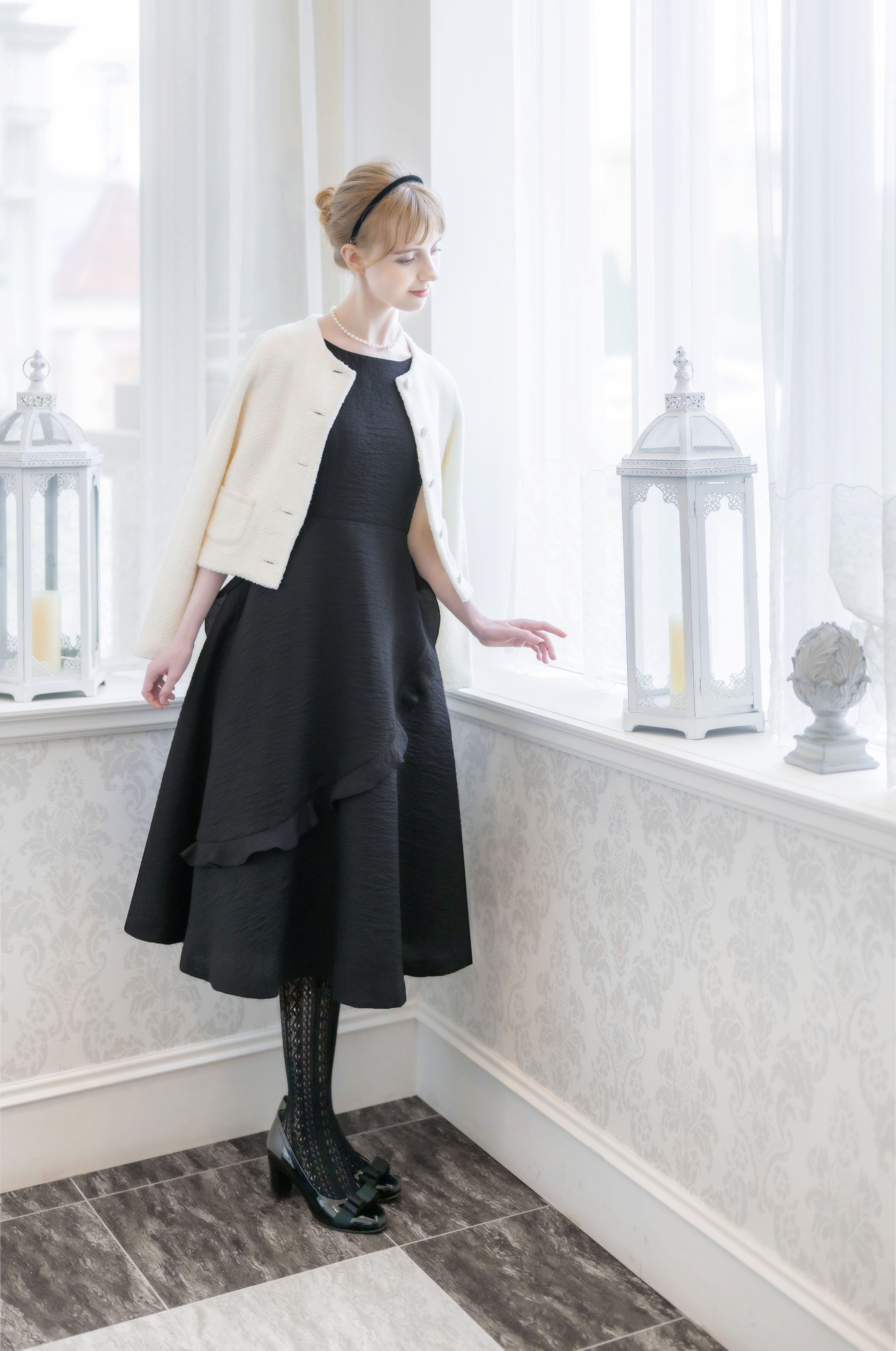 くるみボタン モールツイード ノーカラージャケット【JM2361BE】 商品