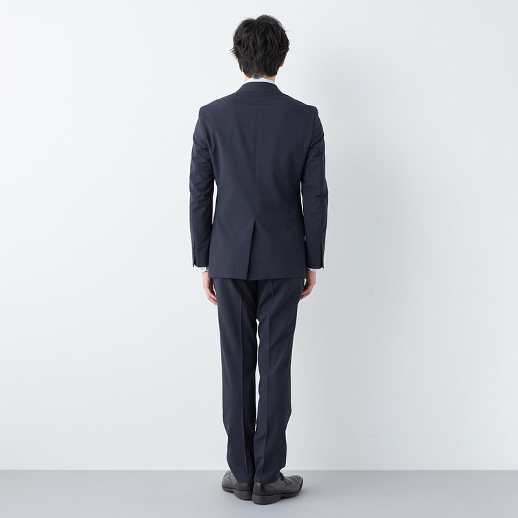 サステナブルスーツ 紺 グレンチェック JOURNAL WORKS スリム【AOKI