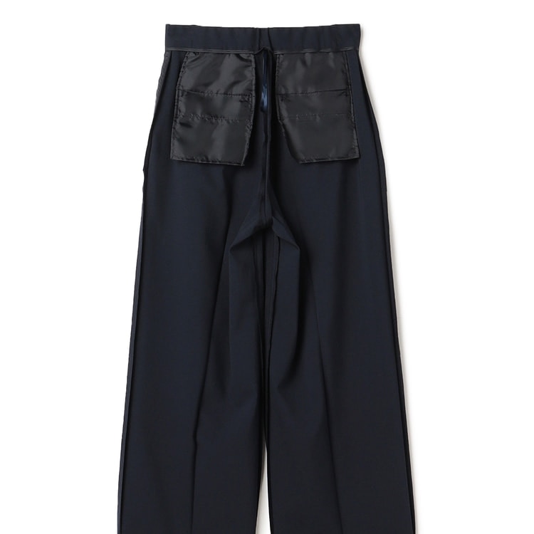 Oggiコラボ 2Wayストレッチツイル ワイドパンツ 紺 セットアップ着用可