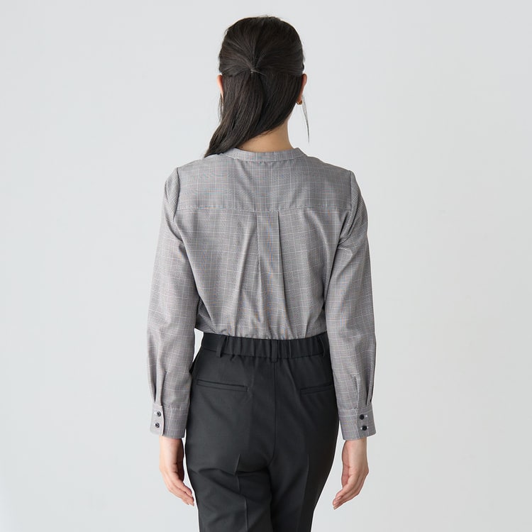 バンドカラーシャツ 茶グレンチェック【AOKI公式通販】