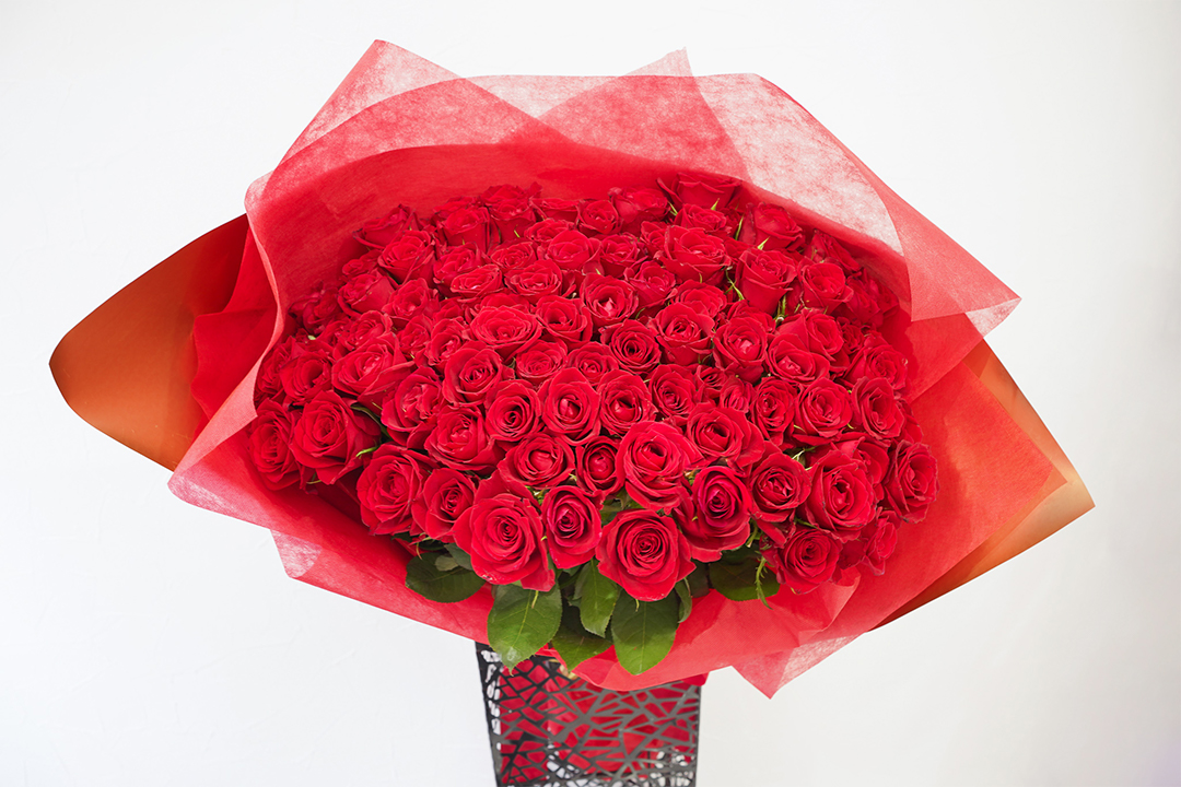 プレミアムローズ 100本 大輪薔薇 赤 商品詳細│中洲花屋 ABCフラワー