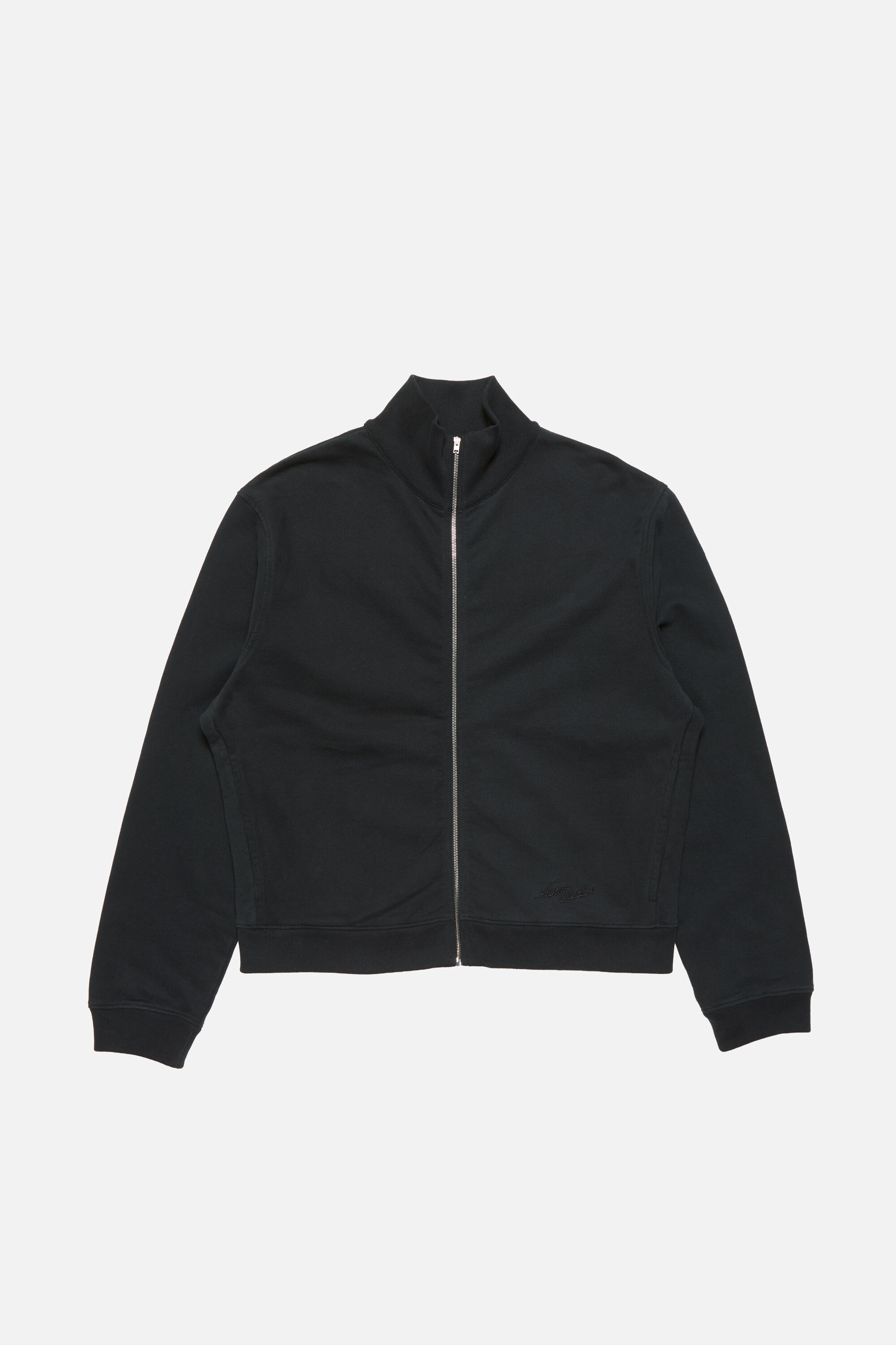 Acne Studios - Embroidered logo zip-up cardigan - Deep blue