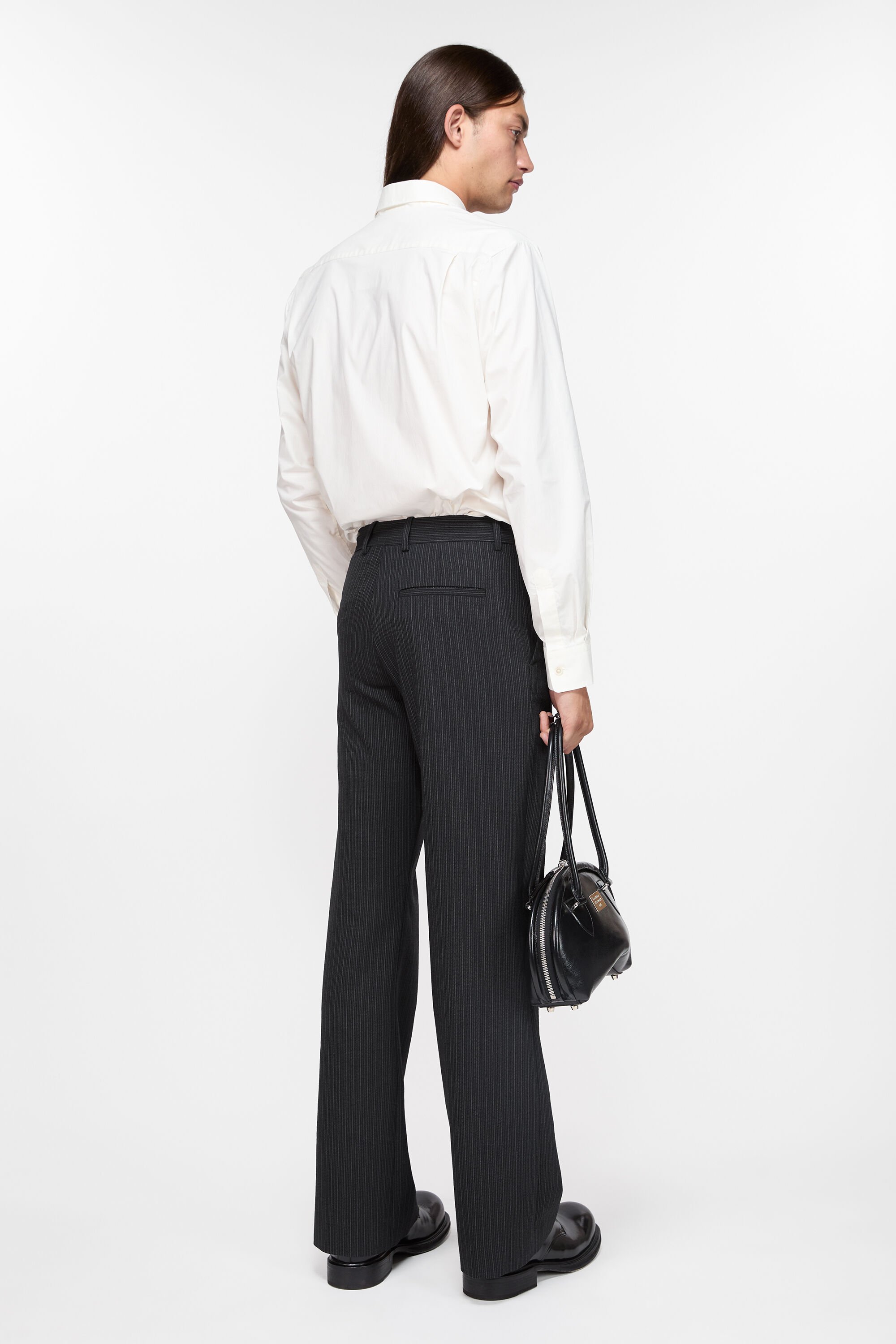 Acne Studios - ピンストライプウールブレンドトラウザーズ - ブラック
