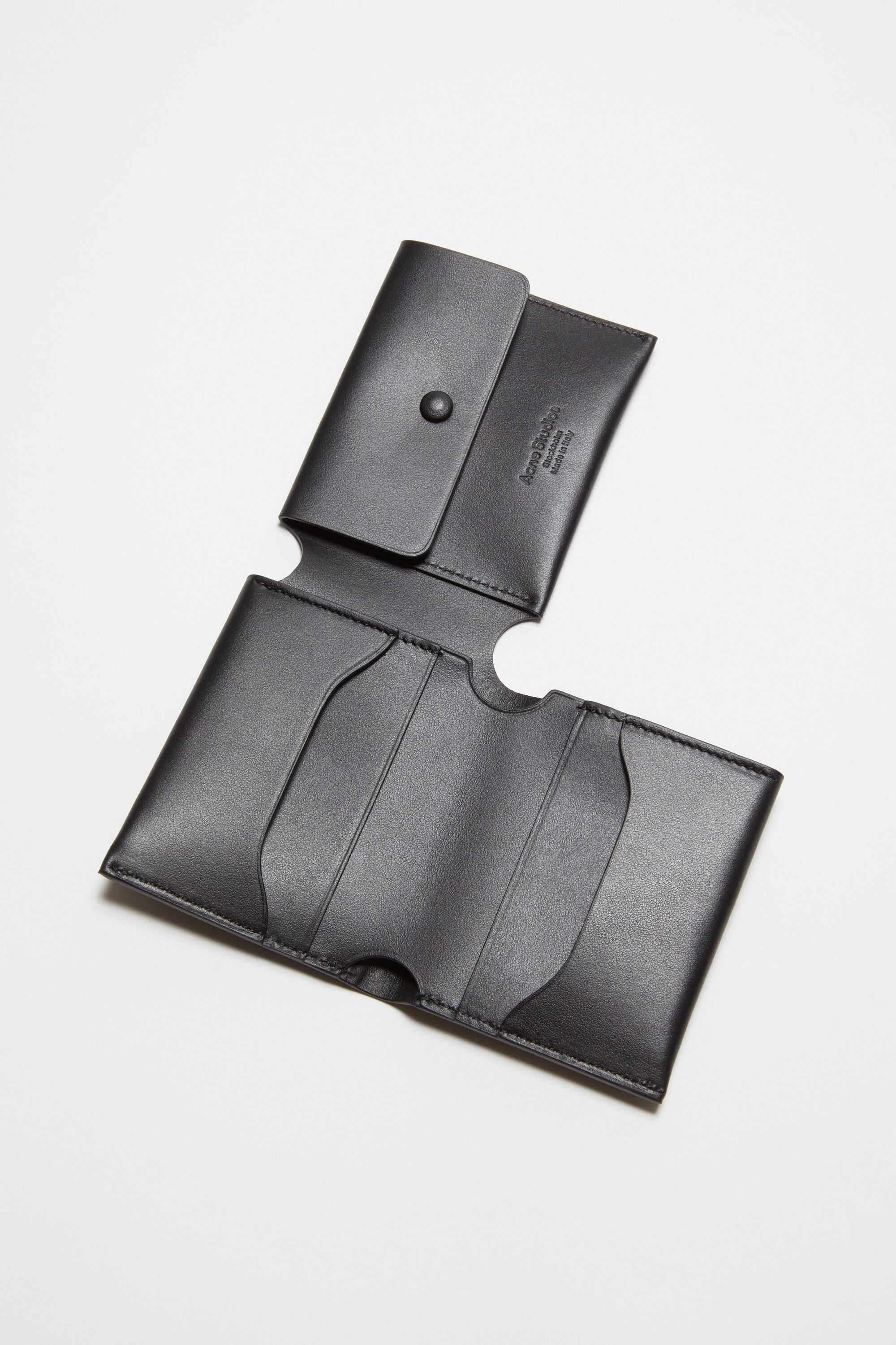 Acne Studios - レザー製三つ折りウォレット - ブラック