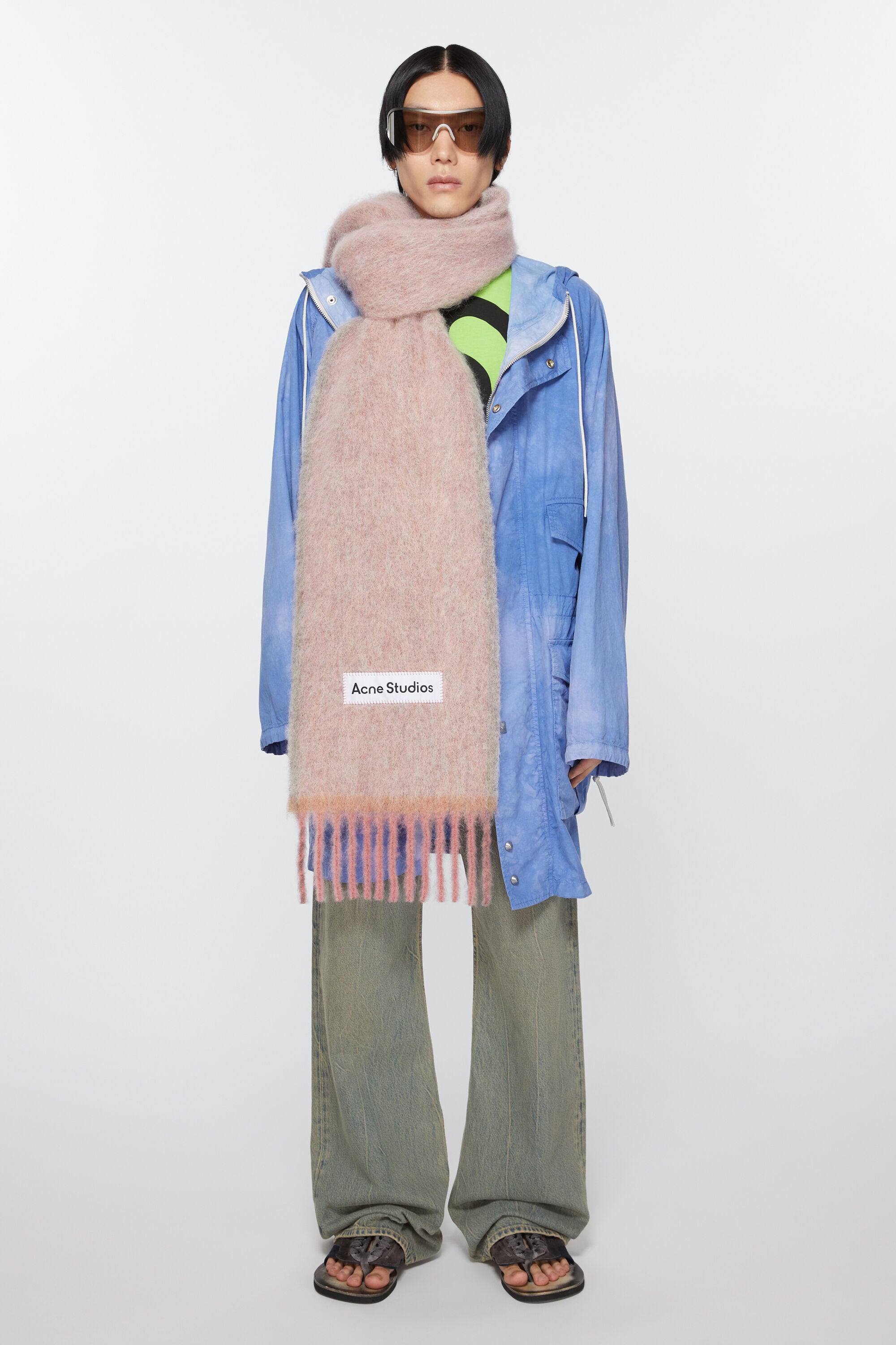 Acne Studios - Wool mohair scarf - Narrow - Dusty pink