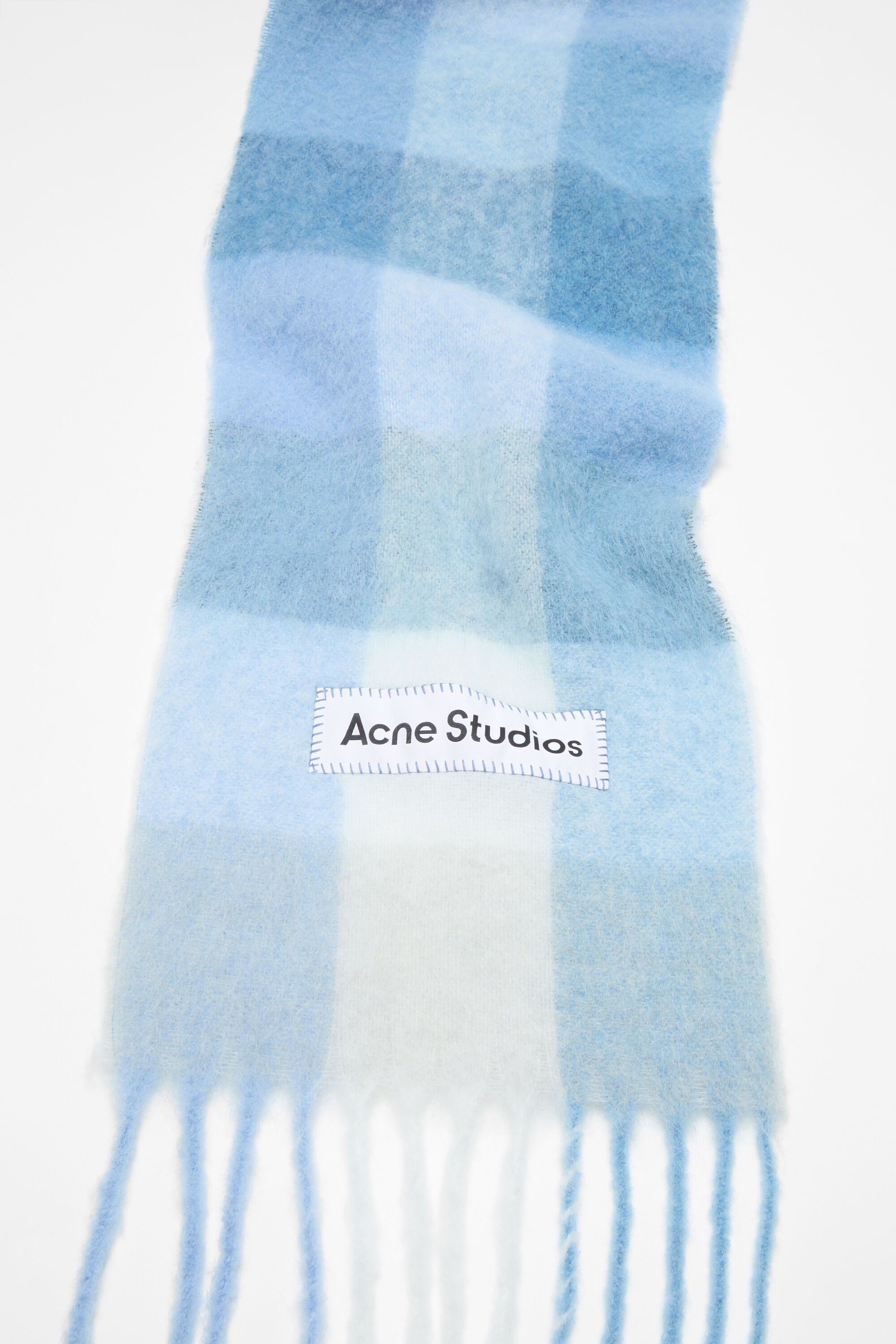 Acne Studios - Mohair checked scarf - Light Blue/White/Powder Blue