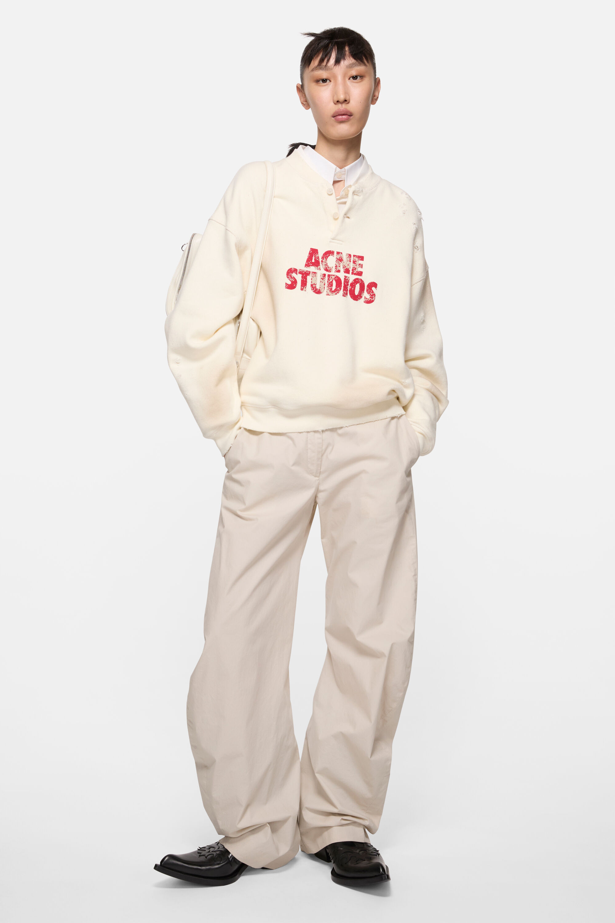 Acne Studios - Fleece logo sweatshirt - Off white