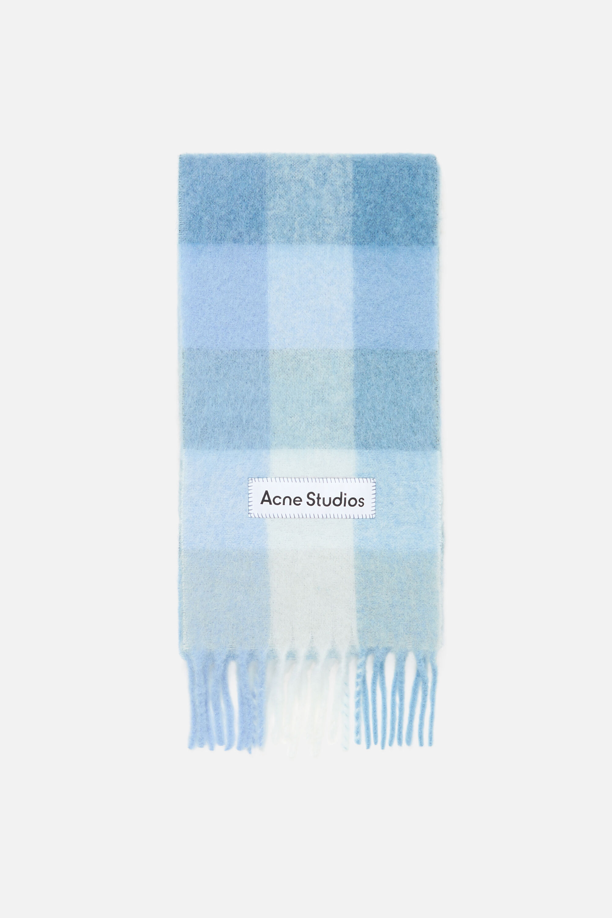 Acne Studios - Mohair checked scarf - Light Blue/White/Powder Blue