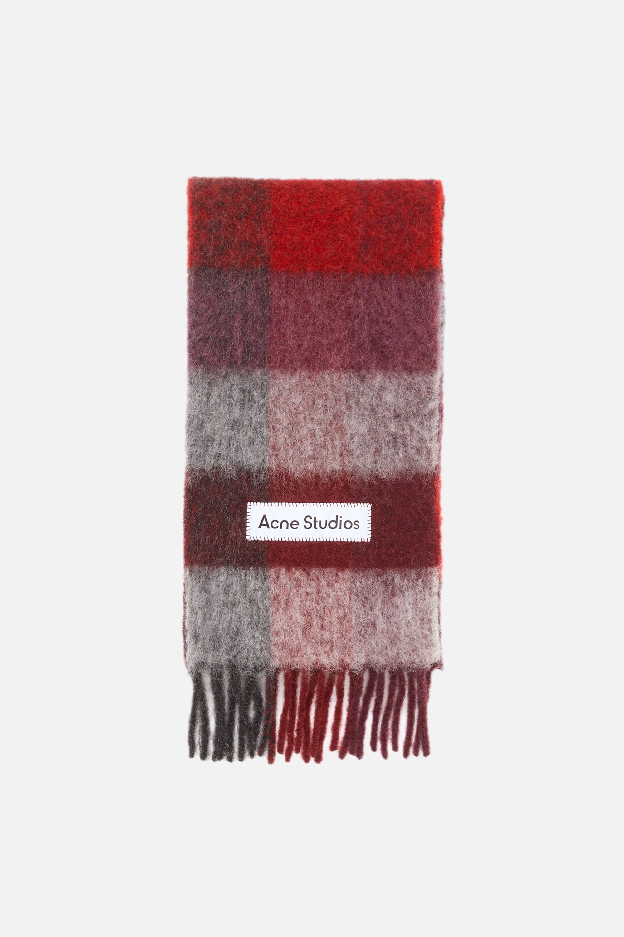 Acne Studios - Mohair checked scarf - Red/black