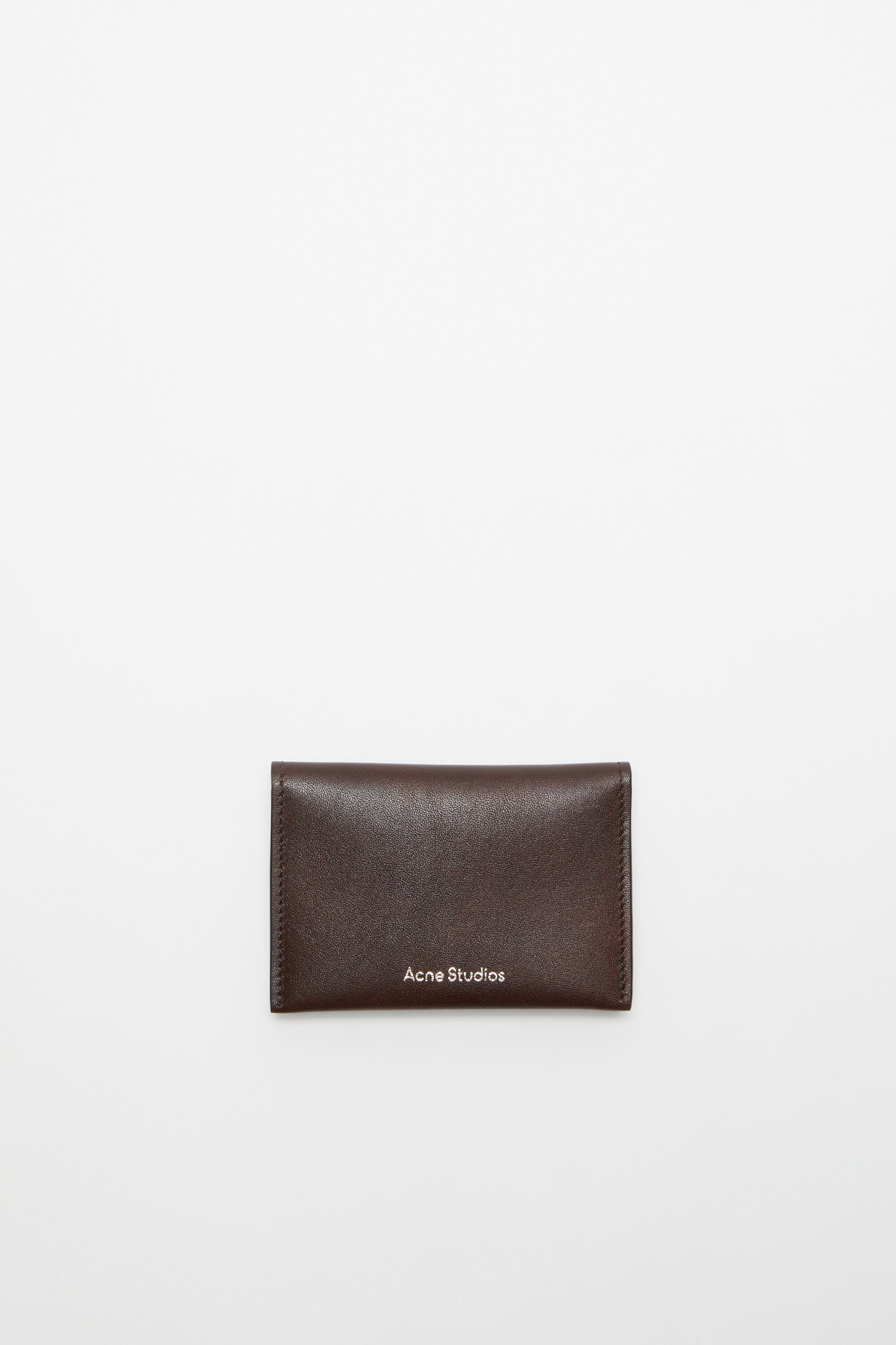 Acne Studios - 折りたたみ式レザーウォレット - ダークブラウン