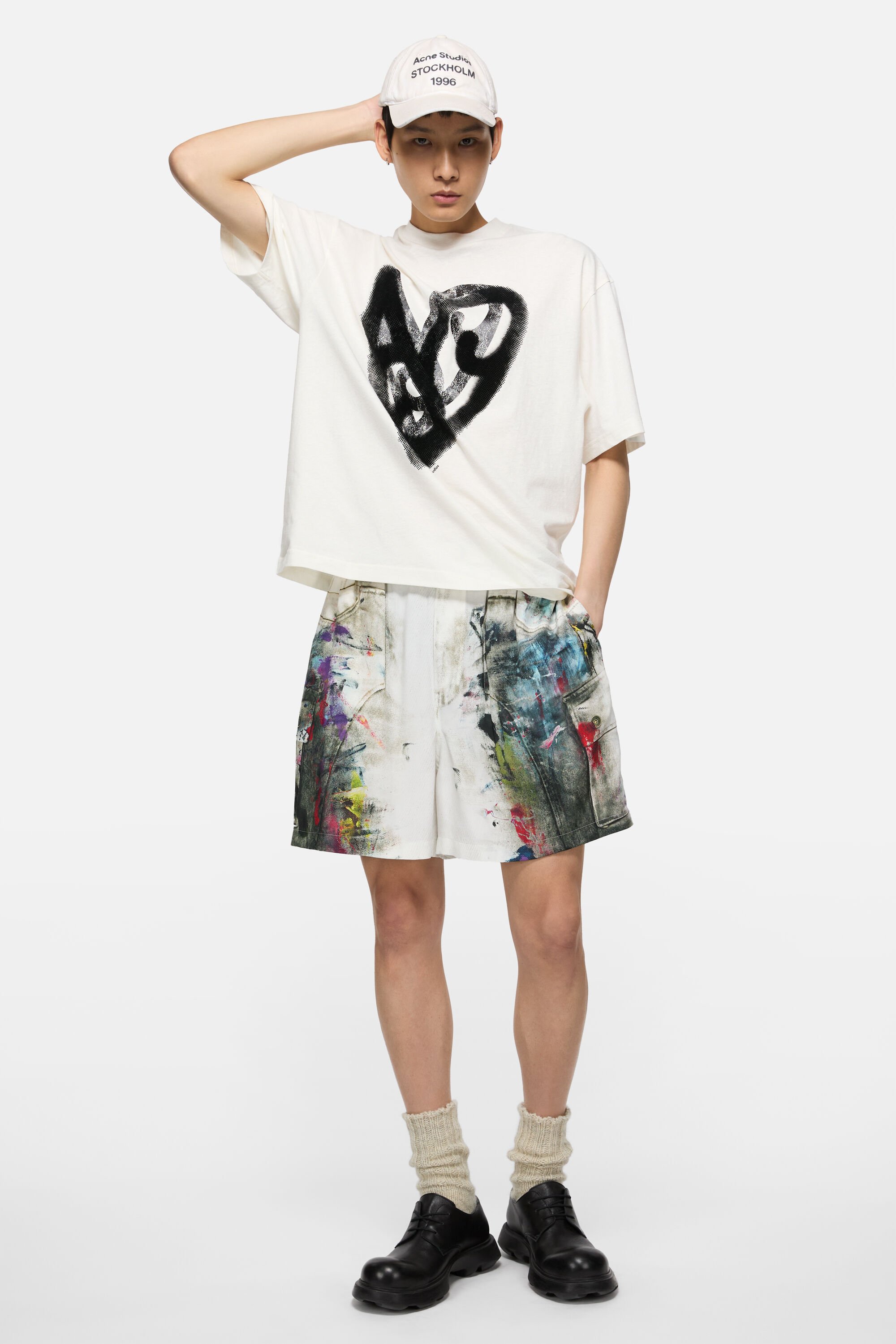 Acne Studios - プリントTシャツ - オプティックホワイト