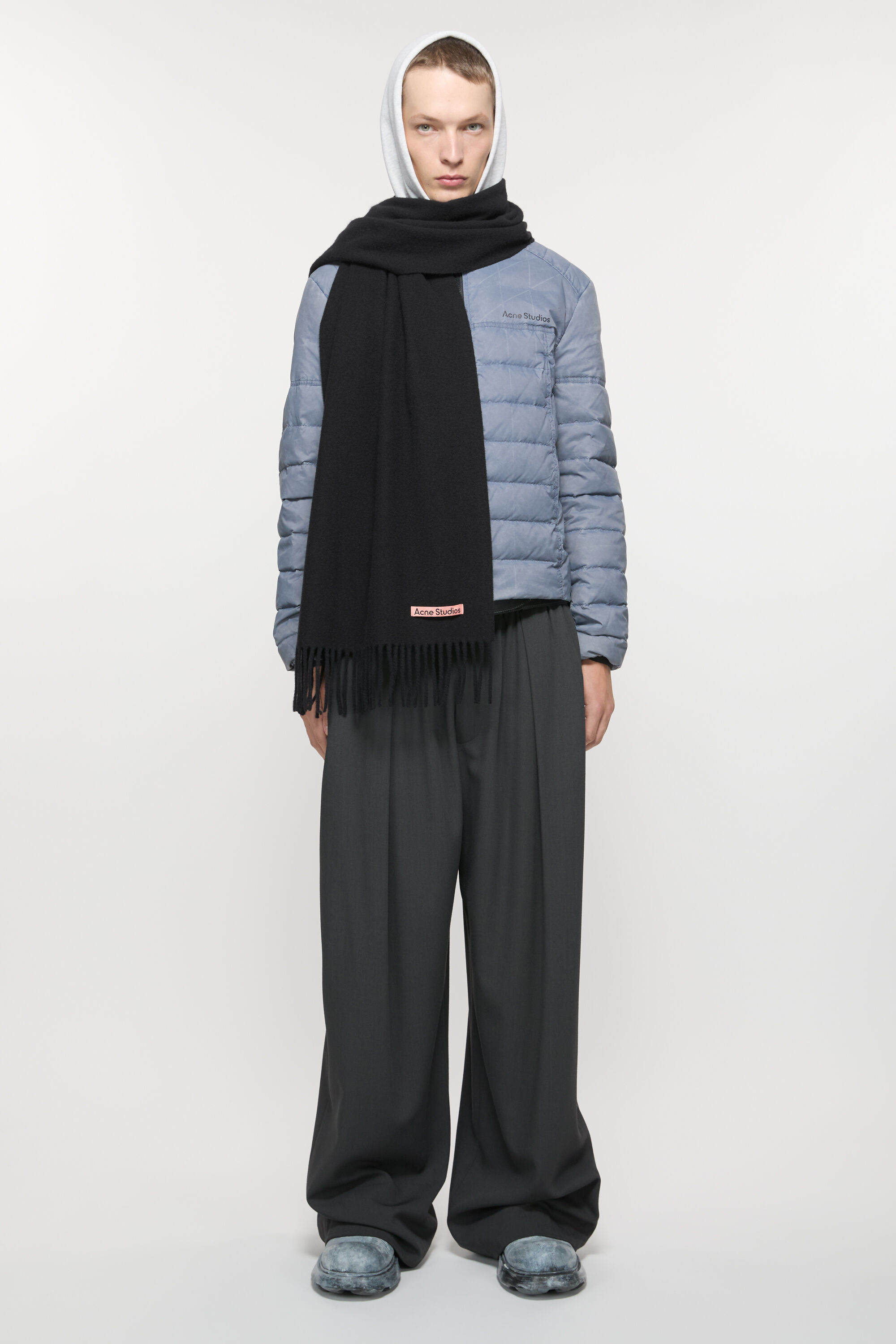 Acne Studios - カシミヤフリンジスカーフ - ナロー - ブラック