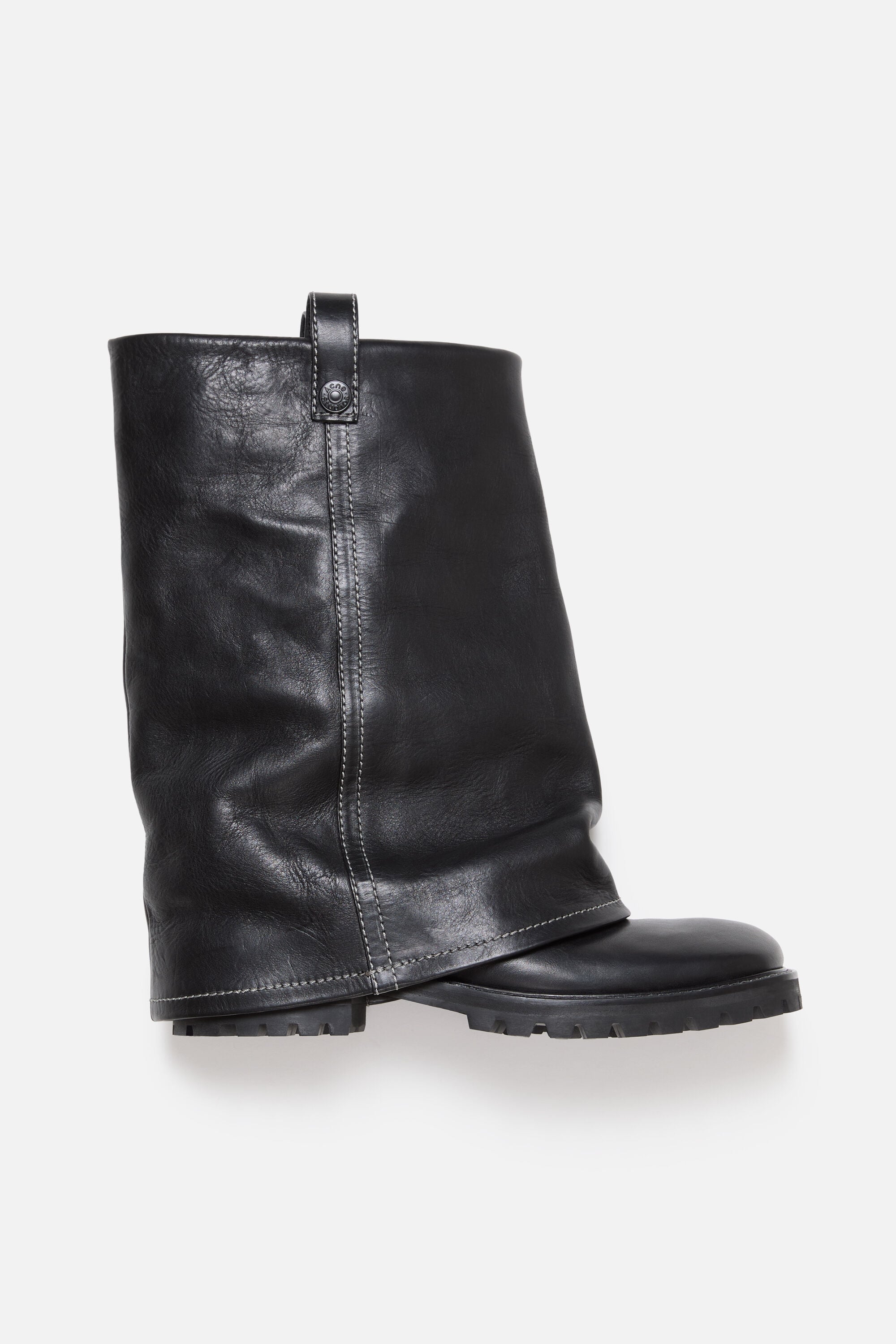 Acne Studios - Folded leather boot - Black