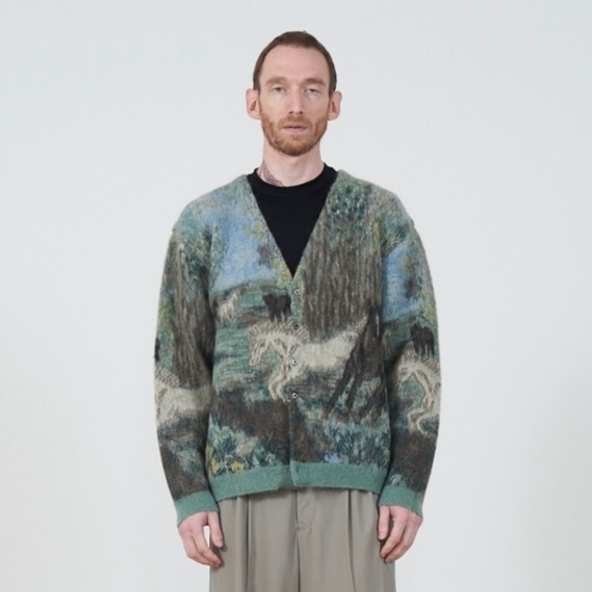 YOKE - 【残りわずか】Horse Jaqucard Mohair Cardigan | ACRMTSM