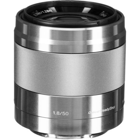Sony E 50mm f/1.8 OSS Lens for Sony E, Silver SEL50F18