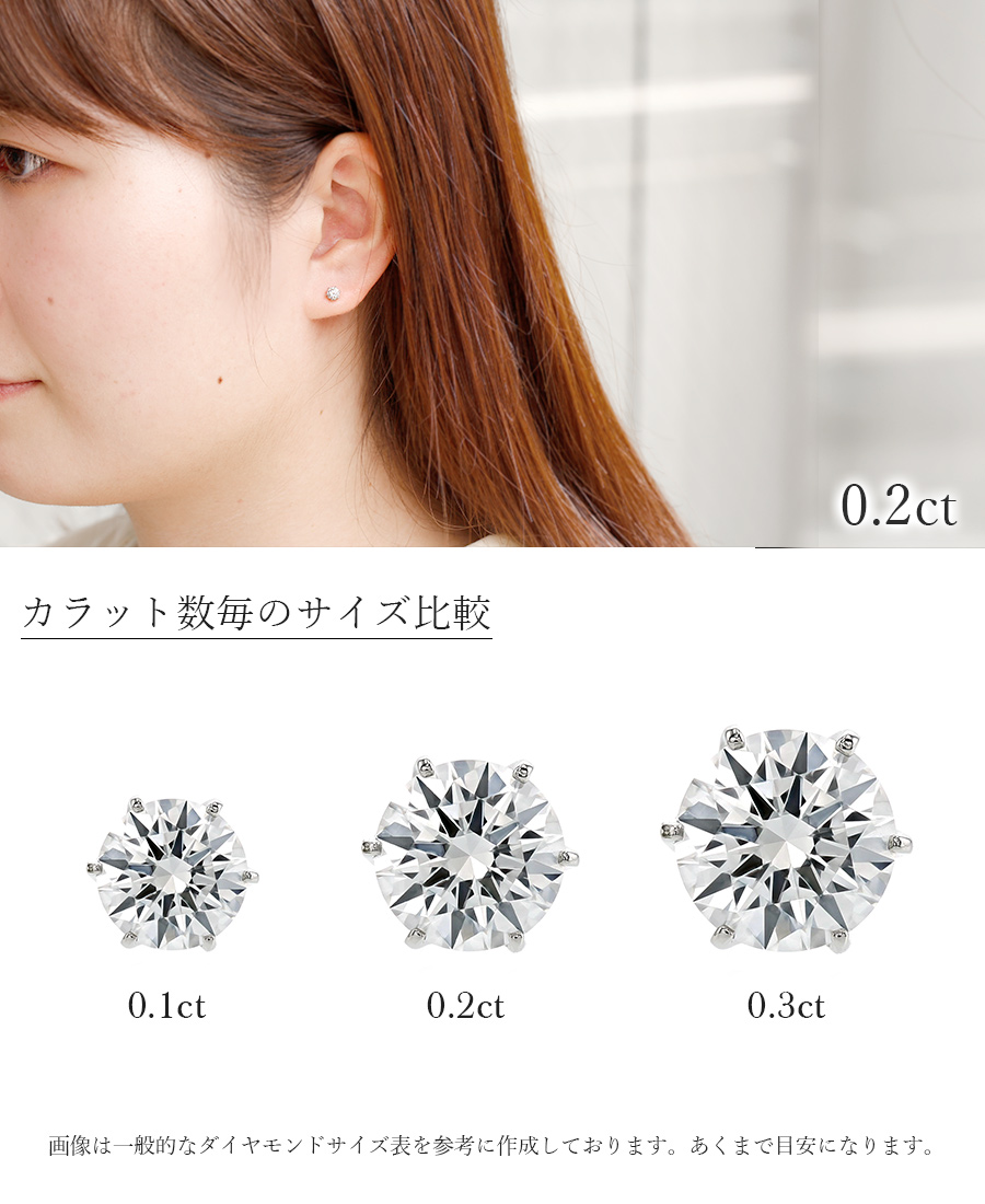 ダイヤモンド ピアス (片耳用) 0.2ct D FL 3EX TypeⅡaプラチナ 中央