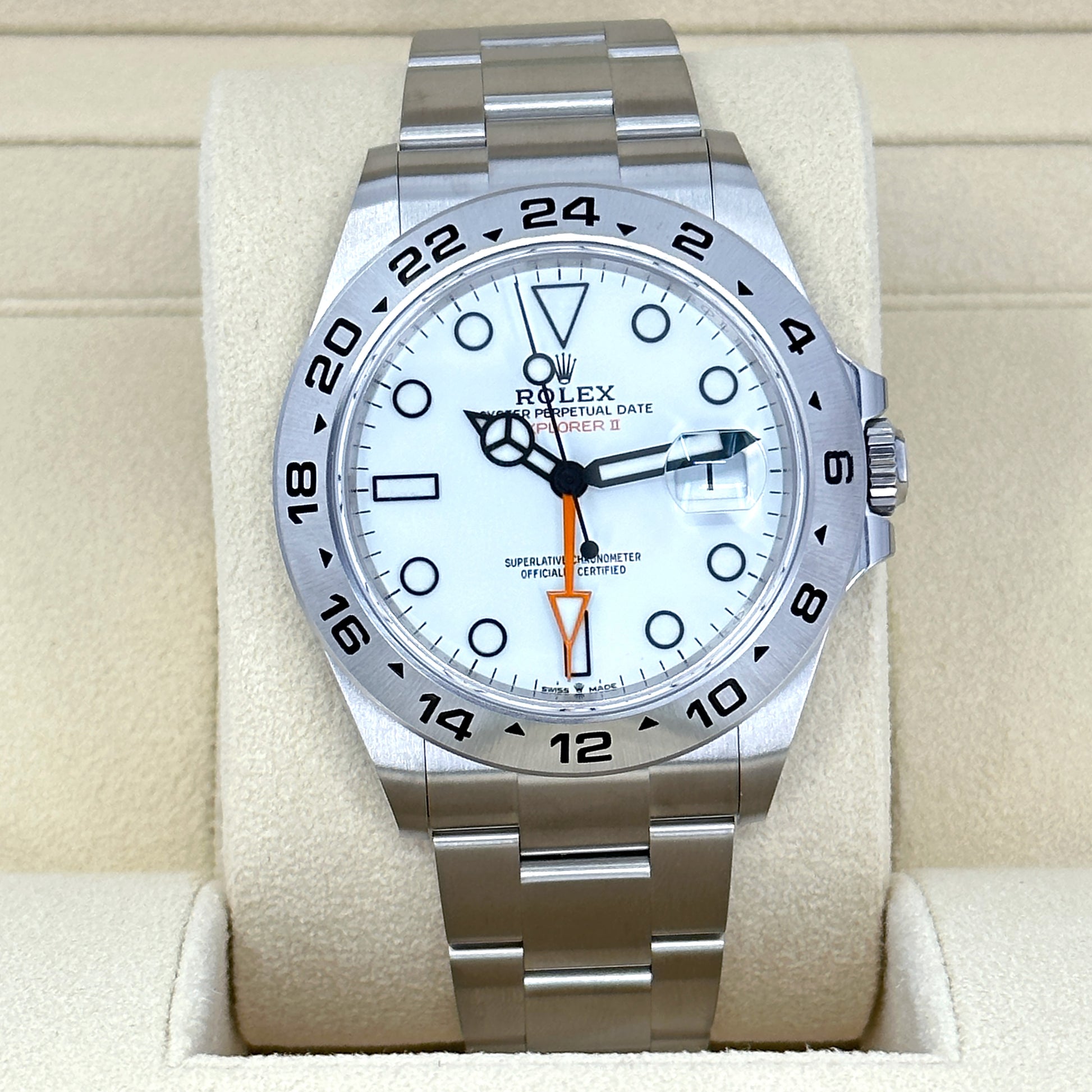 Rolex Explorer II, Oystersteel, 42mm, White dial, Oyster, Ref