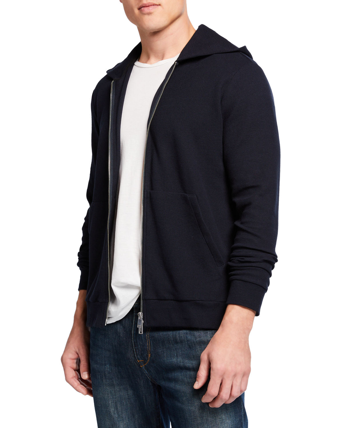 Theory Essential Zip-Front Waffle-Knit Hoodie – AGN x 13
