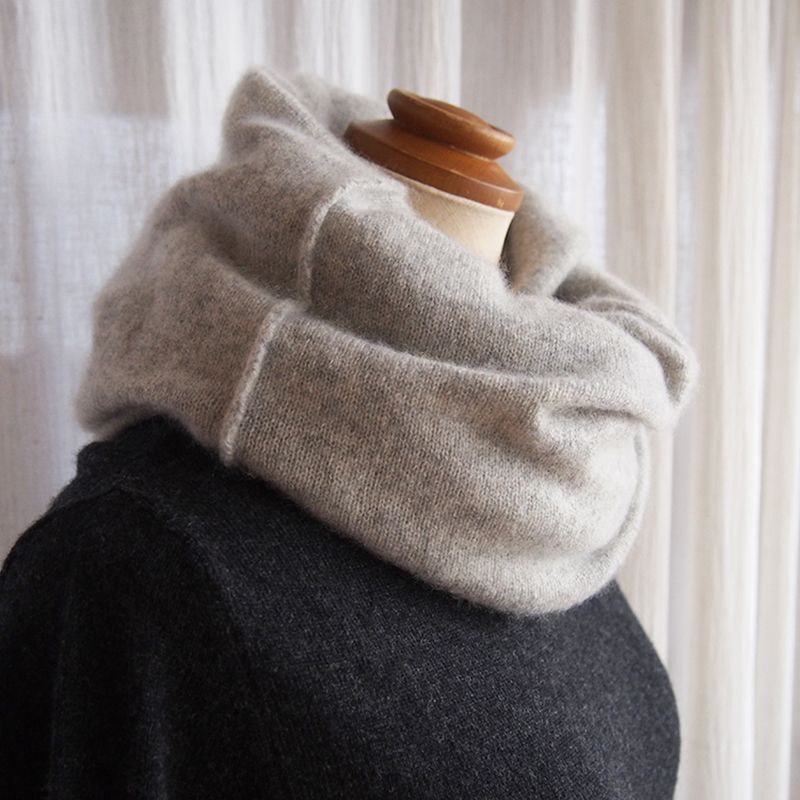 ウールカシミヤ ネックウォーマー［スヌード］雪 - ai,