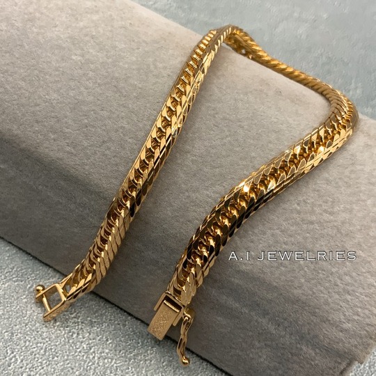 K18 Mカット トリプル 10g 16cm 喜平 レディース ブレスレット品番 kmt