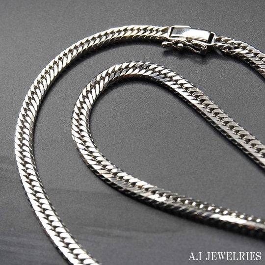 Pt850 プラチナ850 30g 50cm 8面トリプル 喜平 ネックレス メンズ