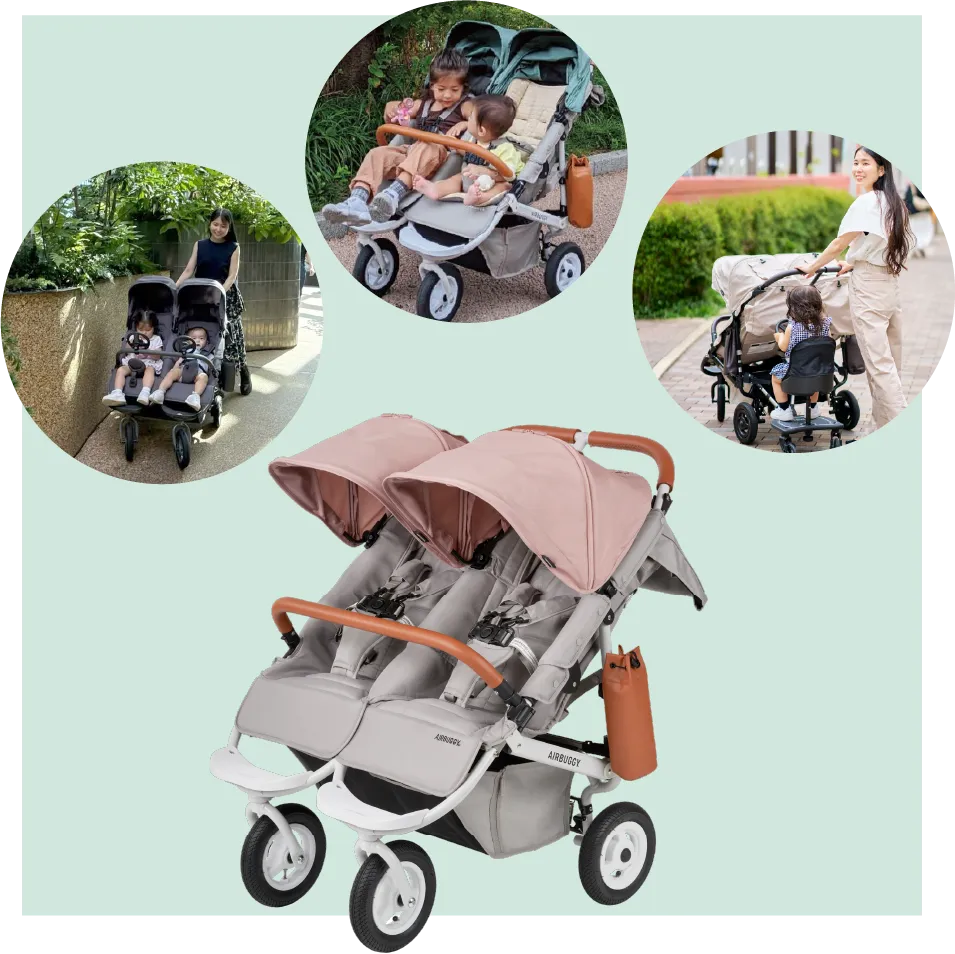年の近い兄弟姉妹にも、ちょうどいい。」 ― ふたり並びのベビーカー