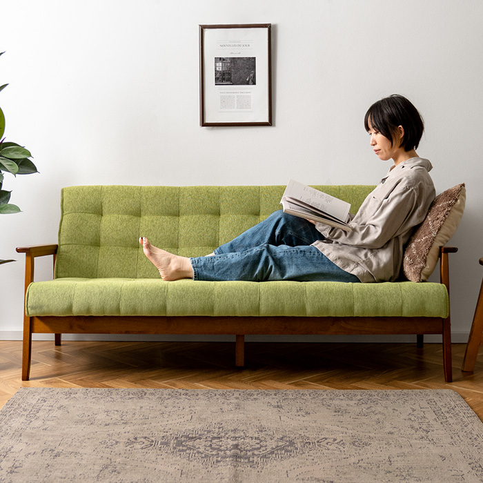 3人掛けソファ ヴィンテージ風 天然木フレーム WEIMAR | 家具