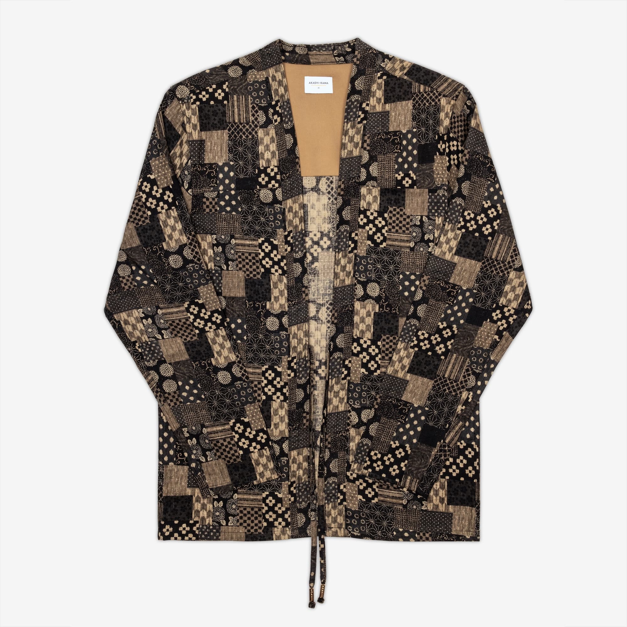Noragi Jacket - Black Boro Print | AKASHI KAMA Japanese Patchwork