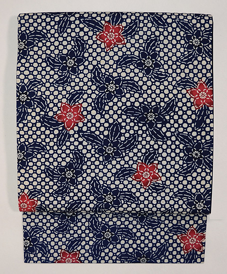 浦野理一作 印伝文様型染め名古屋帯