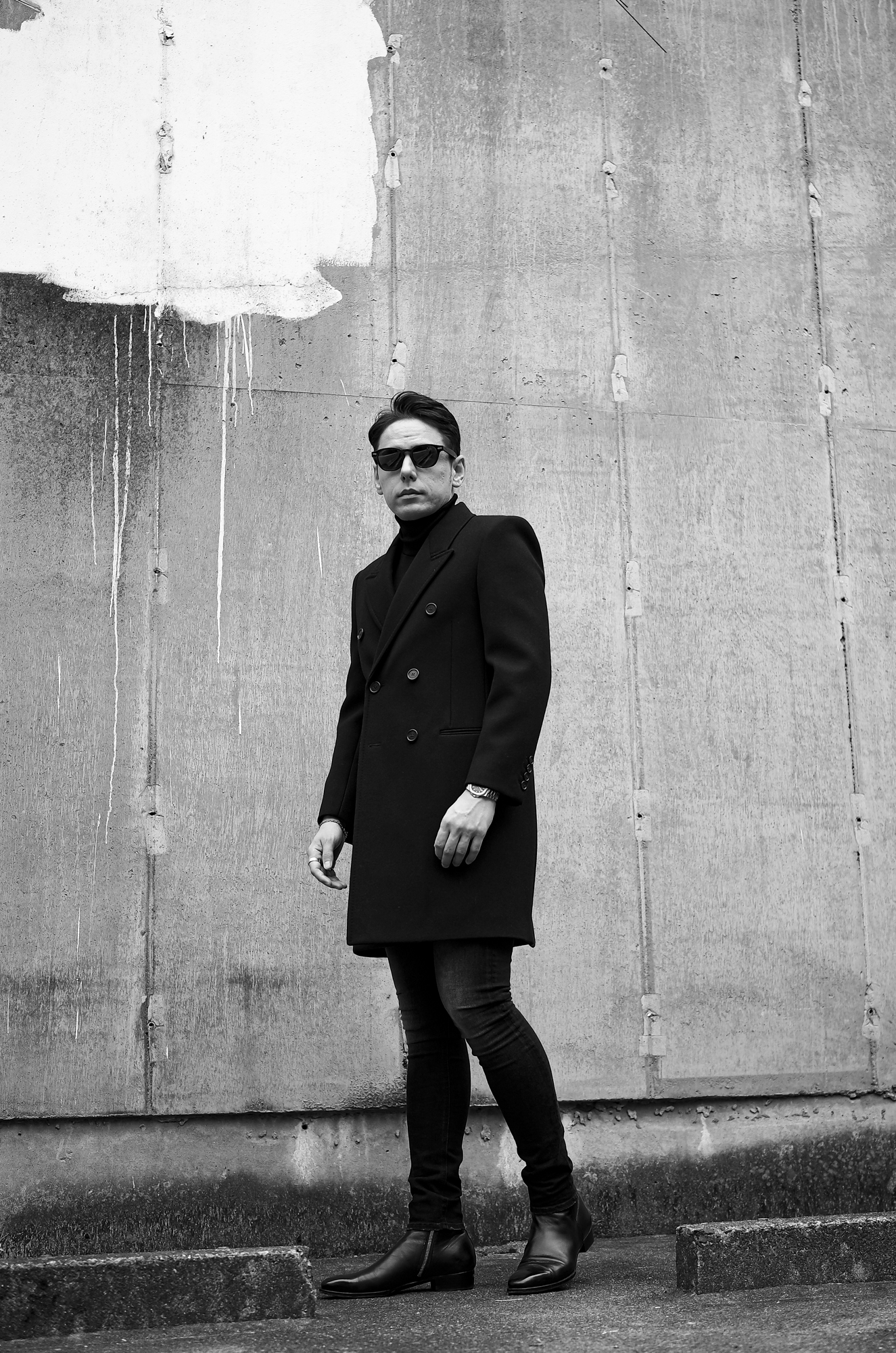 SAINT LAURENT (サンローラン) DOUBLE BREASTED WOOL COAT ダブル