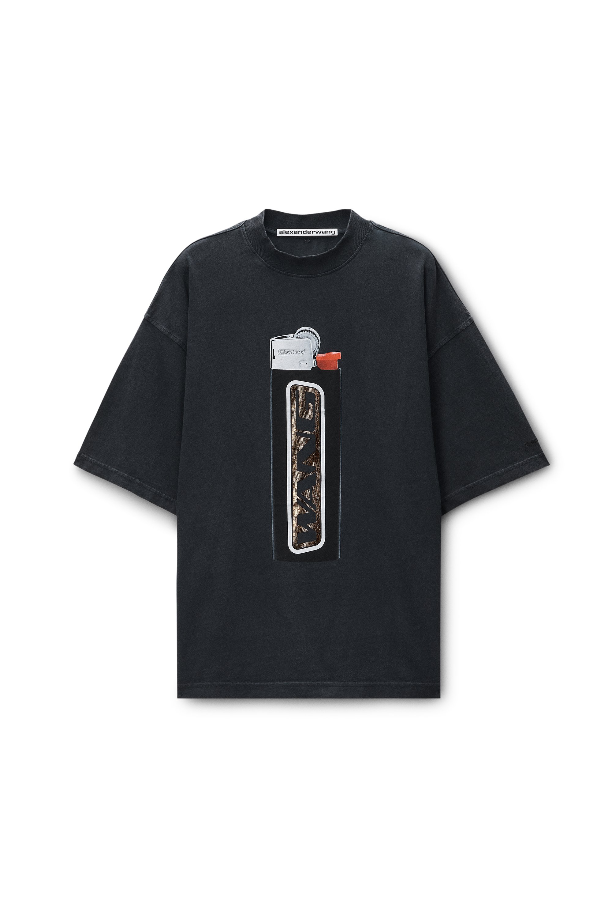 Oversized Graphic Tee in WASHED BLACK | alexanderwang®